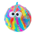 Furry Face Neon Rainbow Ball With 3D Eyes 9" 23cm